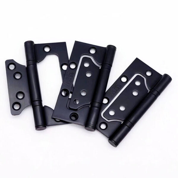 Black Non-Mortise Door Hinge with Nesting Leaf Design Black Non-Mortise Door Hinge with Nesting Leaf Design