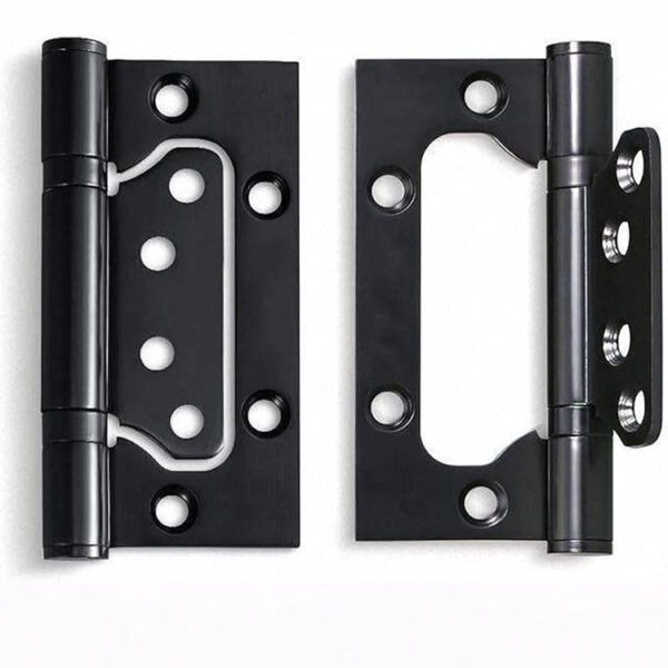 Black Non-Mortise Door Hinge with Nesting Leaf Design Black Non-Mortise Door Hinge with Nesting Leaf Design