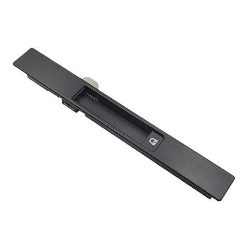 Black Recessed Touch Lock with Crescent Hook and Metal Keeper Black Recessed Touch Lock with Crescent Hook and Metal Keeper