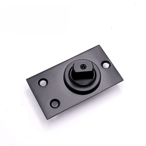 Black Square-Spindle Door Pivot Plate with Three-Hole Base