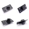 Black Square-Spindle Door Pivot Plate with Three-Hole Base