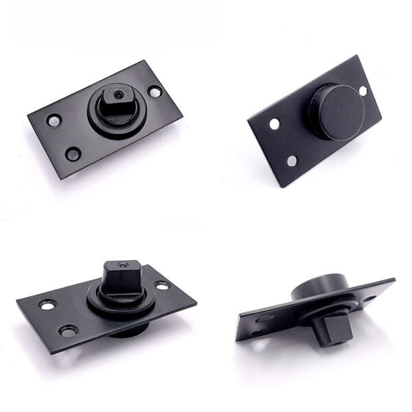 Black Square-Spindle Door Pivot Plate with Three-Hole Base