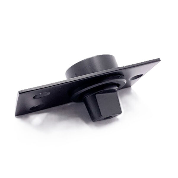 Black Square-Spindle Door Pivot Plate with Three-Hole Base