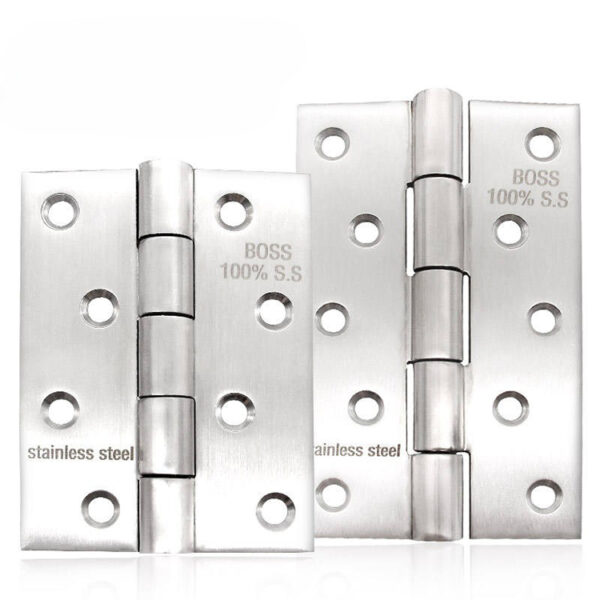 Brushed Silver Butt Door Hinge with Countersunk Fixing Holes Brushed Silver Butt Door Hinge with Countersunk Fixing Holes