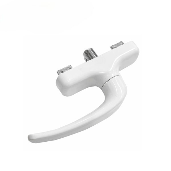 Curved Lever Window Handle with Twin Rear Mounting Tabs
