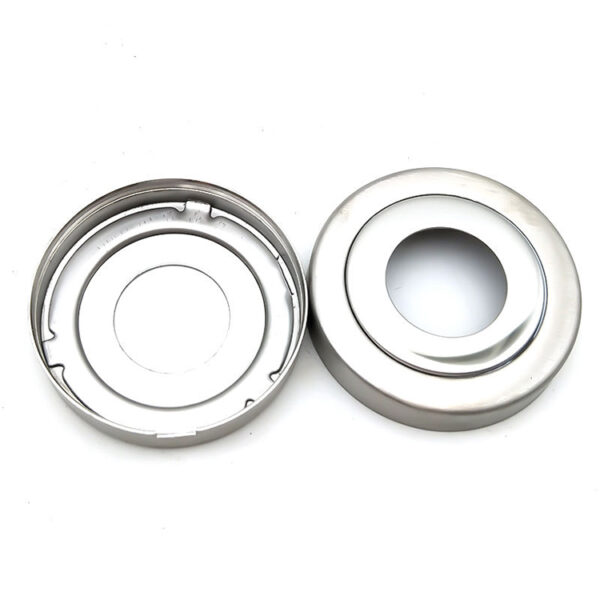 Dual-Finish Tubular Lever Door Handle Set with Round Roses Dual-Finish Tubular Lever Door Handle Set with Round Roses