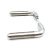 Dual-Finish Tubular Lever Door Handle Set with Round Roses Dual-Finish Tubular Lever Door Handle Set with Round Roses