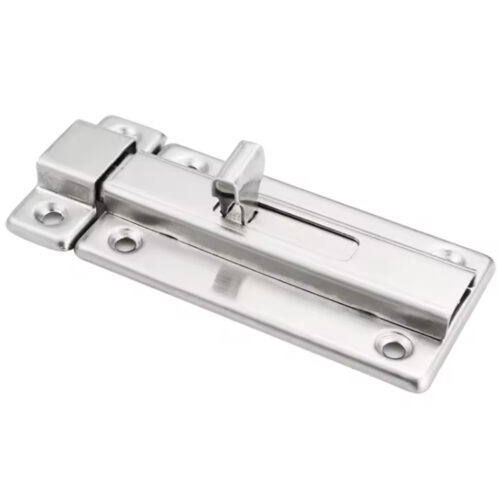 Elongated Guide Surface Slide Bolt Lock with Wrapover Keeper Elongated Guide Surface Slide Bolt Lock with Wrapover Keeper
