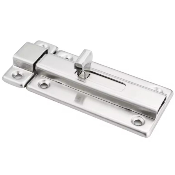 Elongated Guide Surface Slide Bolt Lock with Wrapover Keeper