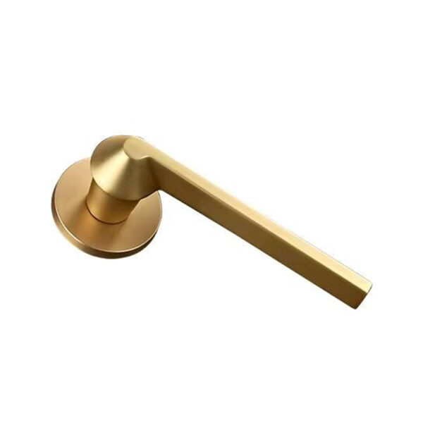 Faceted-Neck Flat Lever Door Handle on Round Rose Faceted-Neck Flat Lever Door Handle on Round Rose