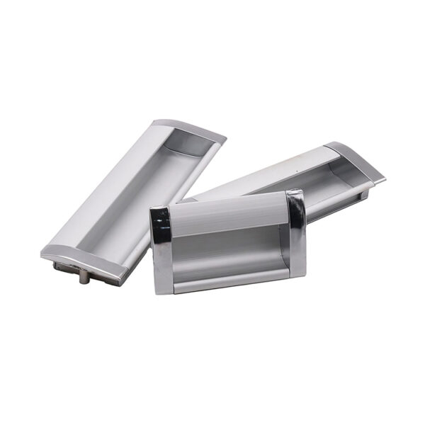 Fold-Out Recessed Sliding Handle with Curved End Caps Fold-Out Recessed Sliding Handle with Curved End Caps