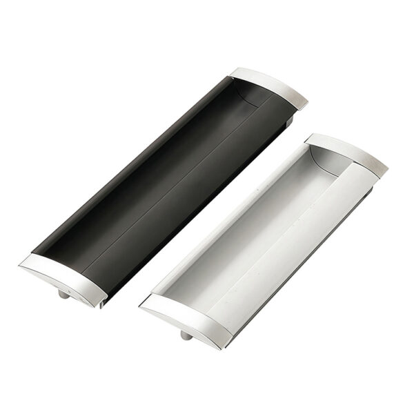 Fold-Out Recessed Sliding Handle with Curved End Caps Fold-Out Recessed Sliding Handle with Curved End Caps