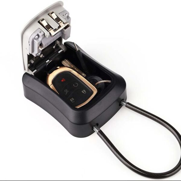 Four-Dial Portable Key Lock Box with Flexible Hanging Loop Four-Dial Portable Key Lock Box with Flexible Hanging Loop