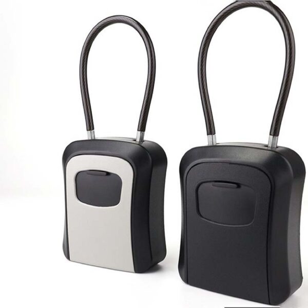Four-Dial Portable Key Lock Box with Flexible Hanging Loop Four-Dial Portable Key Lock Box with Flexible Hanging Loop