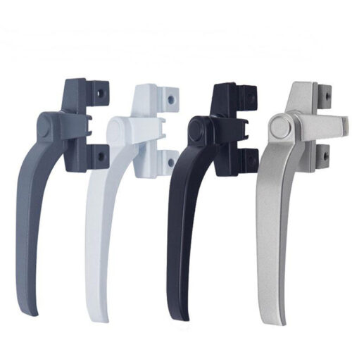 Handed Window Lever Handle with Split Four-Hole Mounting Base Handed Window Lever Handle with Split Four-Hole Mounting Base