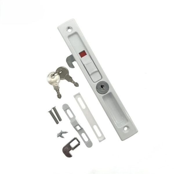 Key-Locking Recessed Casement Lock with Matching Pull Plate