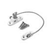 Key-Release Cable Casement Restrictor with Twin-Hole Bases