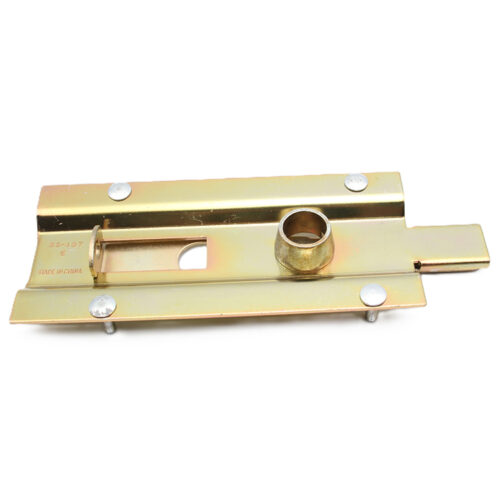 Keyed Slide Bolt Door Latch with Padlock Retaining Tab Keyed Slide Bolt Door Latch with Padlock Retaining Tab