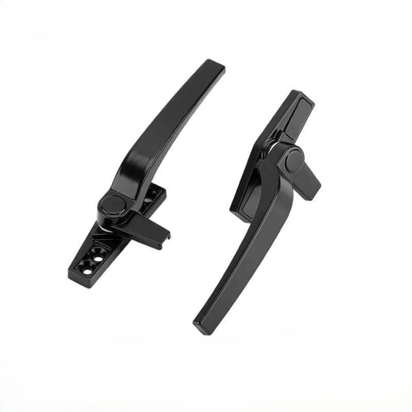 Long Curved Window Handle with Narrow Four-Hole Base