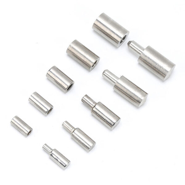 Male-and-Female Cylindrical Barrel Hinge Components for Doors