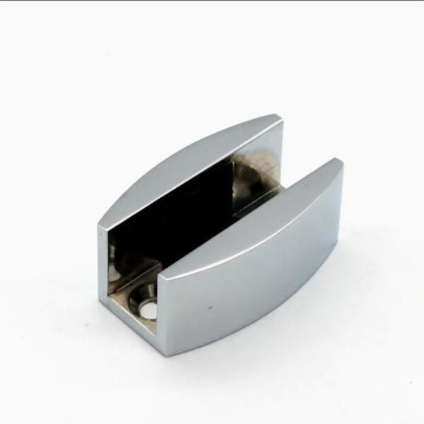 Mixed-Profile Glass Door Clamp Collection with Black Inserts