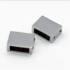 Mixed-Profile Glass Door Clamp Collection with Black Inserts