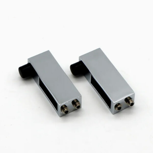 Mixed-Profile Glass Door Clamp Collection with Black Inserts