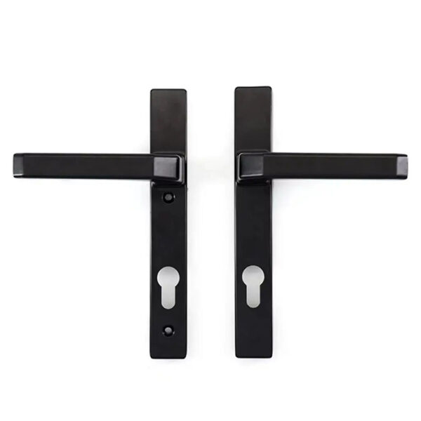 Narrow Backplate Lever Door Handle Set with Euro Cylinder Cutout