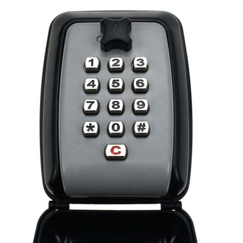 Over-the-Door Push-Button Key Lock Box with Hinged Cover Over-the-Door Push-Button Key Lock Box with Hinged Cover