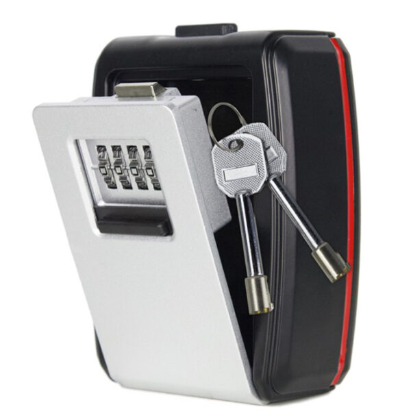 Protective-Cover Four-Dial Wall Mount Key Lock Box