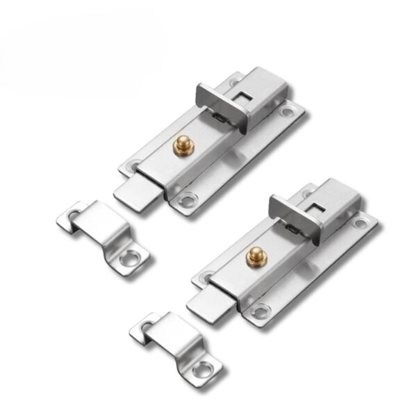 Push-Button Surface Slide Bolt with Crossbar Handle