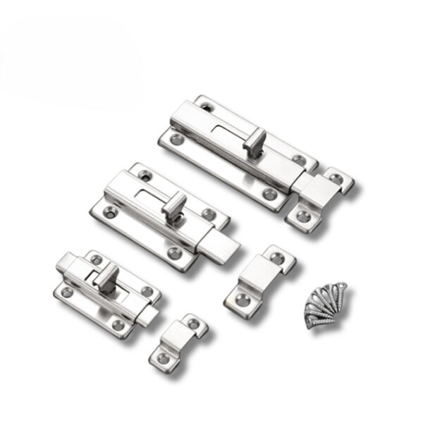 Push-Button Surface Slide Bolt with Crossbar Handle