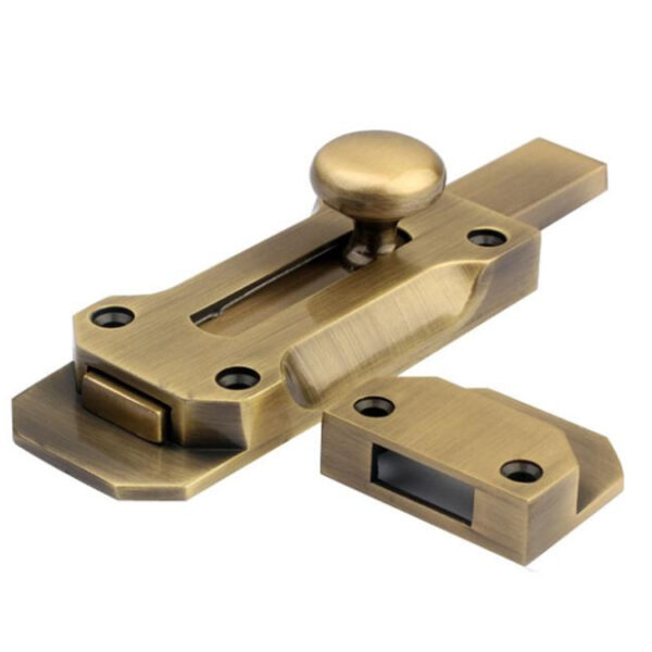 Raised-Knob Surface Slide Bolt Lock with Separate Keeper Raised-Knob Surface Slide Bolt Lock with Separate Keeper