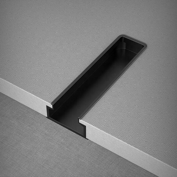Recessed Edge-Pull Sliding Handle with Ribbed Side Profile