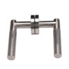 Right-Angle Knurled Lever Door Handle Set on Round Rose Right-Angle Knurled Lever Door Handle Set on Round Rose