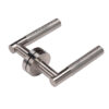 Right-Angle Knurled Lever Door Handle Set on Round Rose Right-Angle Knurled Lever Door Handle Set on Round Rose