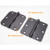 Rounded-Corner Butt Door Hinge with Six-Hole Pattern