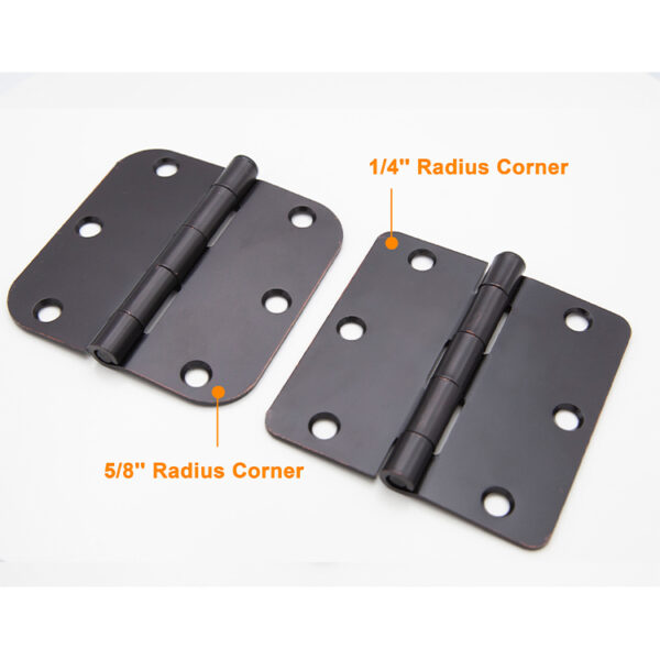 Rounded-Corner Butt Door Hinge with Six-Hole Pattern