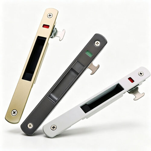 Rounded-End Recessed Touch Lock with Status Window and Hook Latch Rounded-End Recessed Touch Lock with Status Window and Hook Latch