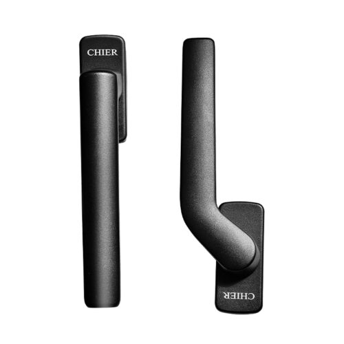 Rounded-Grip Casement Window Handle with Concealed Fixing Plate