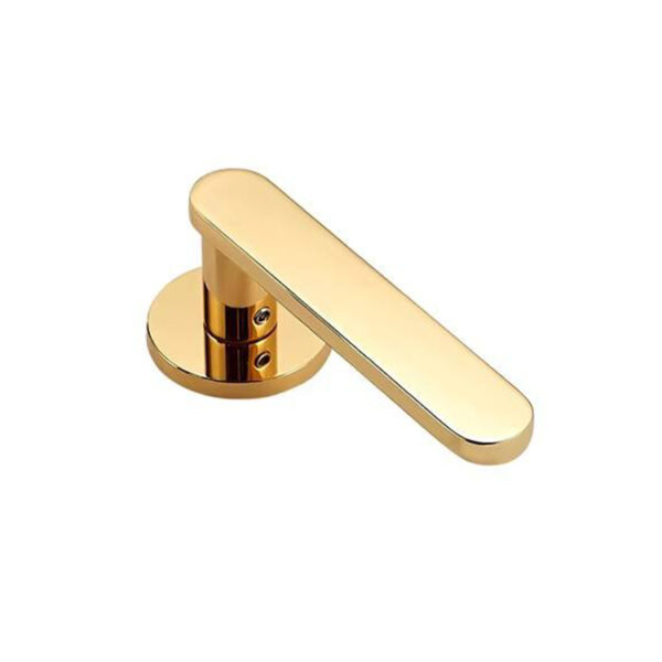 Rounded Paddle Lever Door Handle on Compact Round Rose Rounded Paddle Lever Door Handle on Compact Round Rose