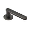 Rounded Paddle Lever Door Handle on Compact Round Rose Rounded Paddle Lever Door Handle on Compact Round Rose