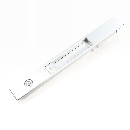 Silver Recessed Touch Lock with Twin Rear Engagement Tabs Silver Recessed Touch Lock with Twin Rear Engagement Tabs