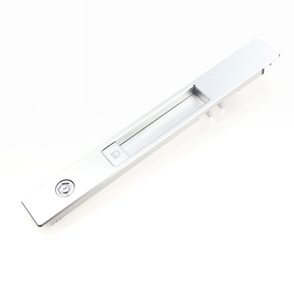 Silver Recessed Touch Lock with Twin Rear Engagement Tabs Silver Recessed Touch Lock with Twin Rear Engagement Tabs
