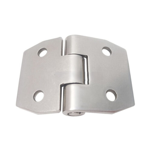 Silver-Tone Butt Door Hinge with Clipped-Corner Leaves