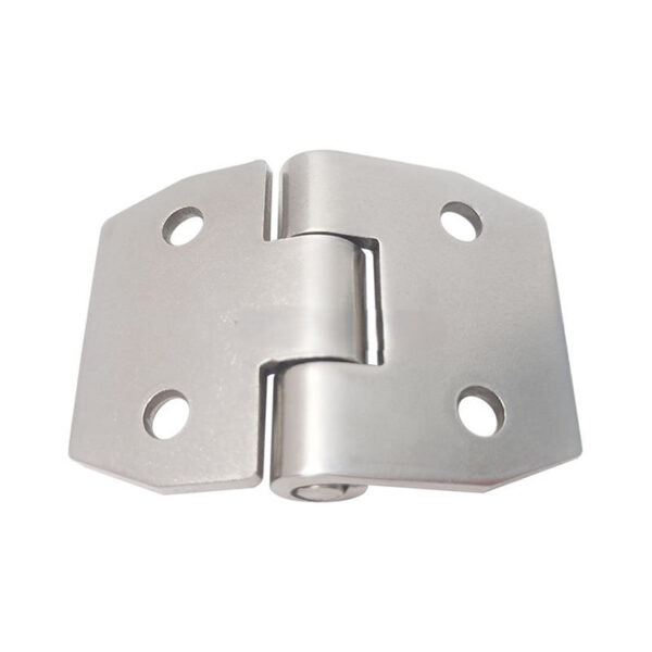 Silver-Tone Butt Door Hinge with Clipped-Corner Leaves
