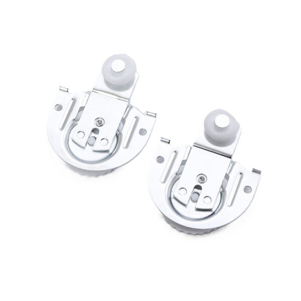 Sliding Closet Door Roller and Guide Hardware Set with Cup Pulls Sliding Closet Door Roller and Guide Hardware Set with Cup Pulls