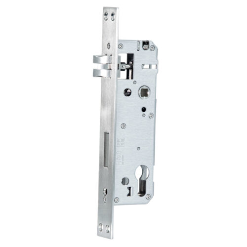 Split-Latch Multipoint Mortise Lock with Narrow Faceplate Split-Latch Multipoint Mortise Lock with Narrow Faceplate