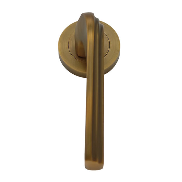 Straight Brushed Lever Door Handle with Concealed Round Rose